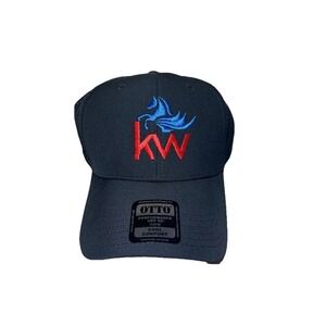 Keller Williams Embroidered Trucker Cap navy blue. Red & royal blue embroidered